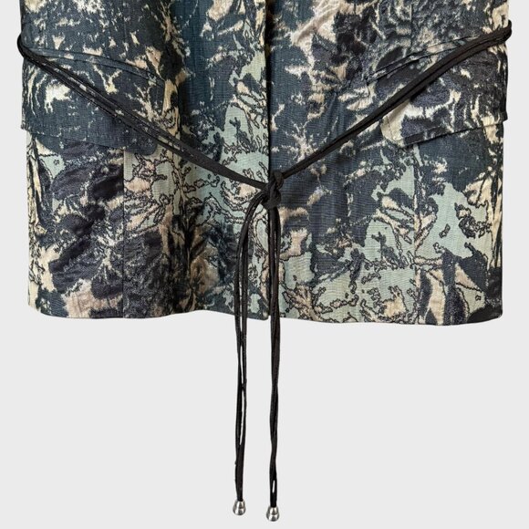 Lafayette 148 Helena Brocade Jacquard Blazer Jacket Green & Gold Women's Size 6 - Picture 7 of 13